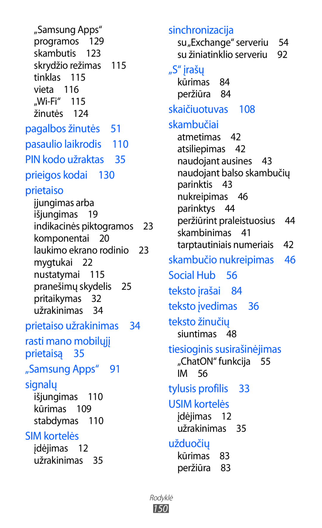 Samsung GT-S8530BAASEB manual Prietaiso užrakinimas  